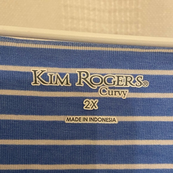 EUC Kim Rogers 3/4 Sleeve Striped Knit Top, size US 2X - Picture 2 of 5